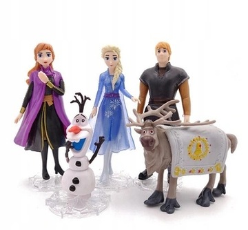 Figurki Elsa i Anna Kraina Lodu Sven Olaf 5 sztuk
