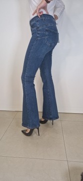 Dzwony Damskie Push Up Jeansy Wyszczuplające Spodnie Modelujące roz L/40