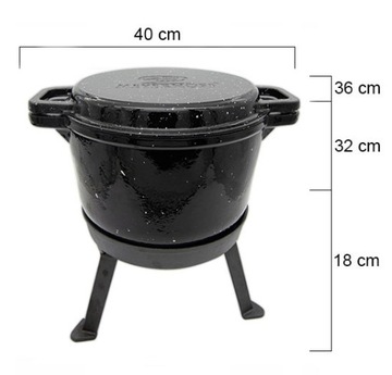 KOCIOŁEK 10L ŻELIWNY 3w1 emaliowany MARMUREK PRAŻONE DUSZONKI PRAŻUCHY