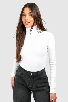 BOOHOO BIAŁY KLASYCZNY GOLF PRĄŻKI BASIC WAA NG2__XXL