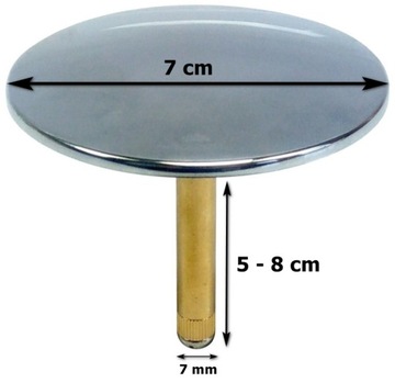 Пробка для ванны, пробка для сифона для ванны Ø 70мм 7см