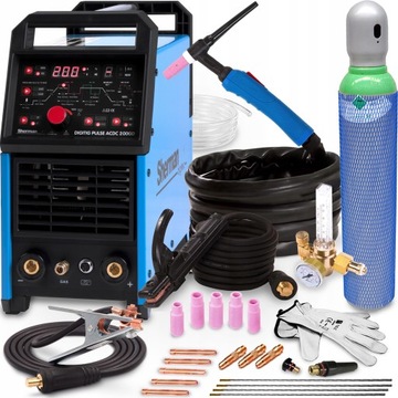 SPAWARKA INWERTEROWA SHERMAN TIG 200 GD PULS AC DC MMA 200A 230V ALU IGBT