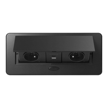 Gniazdo wpuszczane chowane w blat nablatowe USB USB-C STALOWE