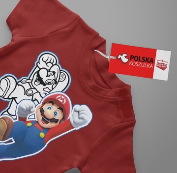 НАБОР 3В1 ДЕТСКАЯ ФУТБОЛКА ТАТУ НАКЛЕЙКИ SUPER MARIO BROS 164 КАЧЕСТВО