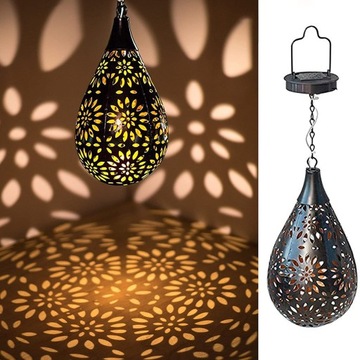 Wisząca lampa solarna, metalowa, marokańska