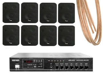 KOLUMNY 8 szt + WZMACNIACZ NAGŁOŚNIENIE RADIOWĘZEŁ