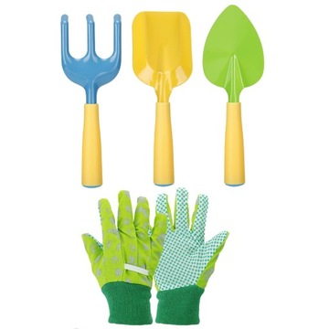 Zabawki do Piaskownicy Ogrodowe Wiaderko Z RĘKAWICZKAMI 4 SZT