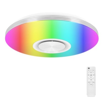 Lampa plafon LED RGB GŁOŚNIK Bluetooth 60w + PILOT