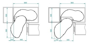 Полка для почек, угловая корзина OPTIMA REJS 900/500 Левая