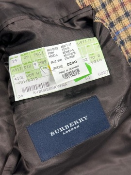 BURBERRY Wełniana Marynarka Blezer Męska w Pepitke Krateczke r. 24 / 48