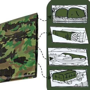 Камуфляжный брезент для выживания в стиле милитари CAMO водонепроницаемый 3x3 м