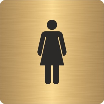 PIKTOGRAM TOALETA DAMSKA | Tabliczka informacyjna ZŁOTA | Druk UV