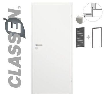 Drzwi wewnętrzne z ościeżnicą kpl Linea 2.1 Pure White 70L bezprzylgowe