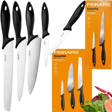 FISKARS ZESTAW KOMPLET NOŻY SZEFA KUCHNI OSTRE