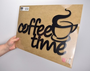 КОФЕ ВРЕМЯ НАСТЕННАЯ ПИСЬМО; КОФЕЙНОЕ оформление; черный