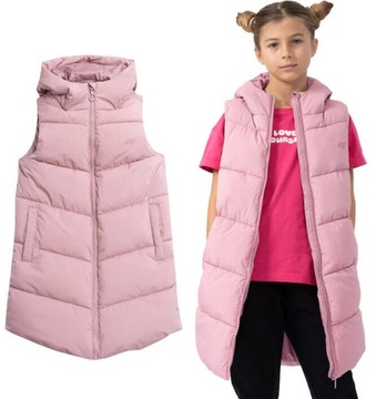 Kamizelka z kapturem 4F bezrękawnik puchowy 158.