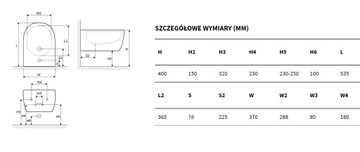 EXCELLENT DOTO bidet wiszący 54cm biały