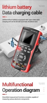 ЦИФРОВОЙ ОСЦИЛЛОСКОП 2в1 МУЛЬТИМЕТР-ИЗМЕРИТЕЛЬ ZOYI ZT-702S С АККУМУЛЯТОРОМ