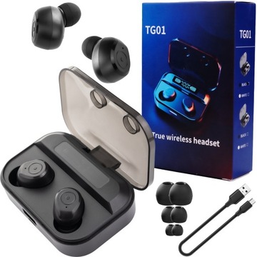 SŁUCHAWKI BEZPRZEWODOWE TG01 powerbank Bluetooth