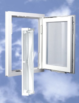 ОКОННЫЙ ВЕНТИЛЯТОР БЕЗ ФРЕЗЕРОВКИ, НЕОБХОДИМЫЙ - Белый с черной прокладкой