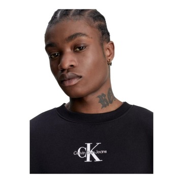 CALVIN KLEIN BLUZA MĘSKA MONOLOGO CREW NECK CZARNA r.L