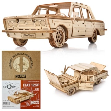 Little Story Drewniane Puzzle Model 3D Auto Samochód - FSO Duży Fiat 125p