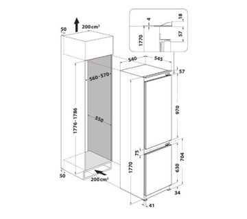 ВСТРАИВАЕМЫЙ ХОЛОДИЛЬНИК WHIRLPOOL ART 66122 273L 35 дБ