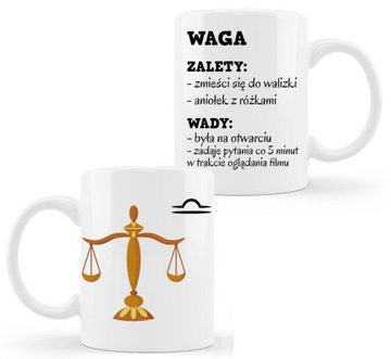 Kubek znaki zodiaku zodiak WAGA śmieszny nadruk