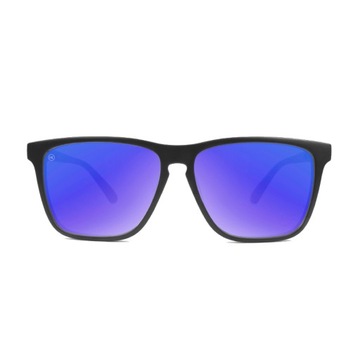 Czarne matowe okulary z niebieskimi soczewkami Fast Lanes Moonshine