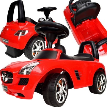 Jeździk Pchacz MERCEDES SLS AMG auto Czerwony 3w1