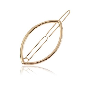 Изысканная полая заколка для волос, алюминиевая овальная заколка для волос, женская, золотого цвета