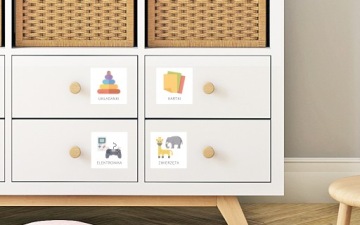 72 шт. игрушечные этикетки/наклейки для организации игрушек ИКЕА ТРУФАСТ.