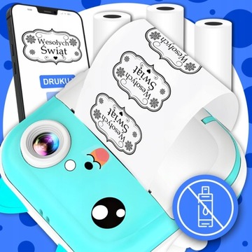 DRUKUŚ 3.0 ТЕРМОПРИНТЕР ФОТОКАМЕРА МГНОВЕННОЙ ФОТО +11 РОЛИКОВ