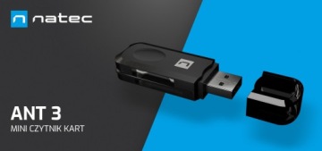 NATEC MINI ANT 3 SDHC MMC M2 MICRO SD USB 2.0 КАРТРИДЕР ЧЕРНЫЙ