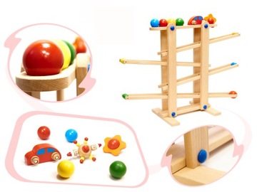 КУЛОДРОМ ДЕРЕВЯННАЯ ДОРОЖКА ДЛЯ ШАРОВ МОНТЕССОРИ-ЛАбиринт ШАРЫ XXL ГОРКА