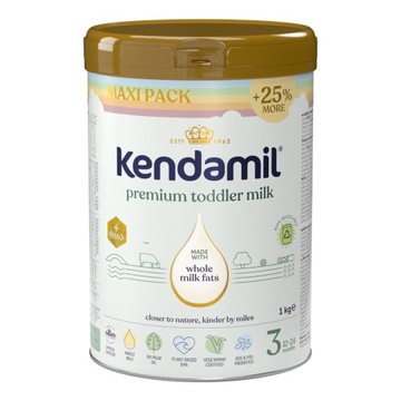 Kendamil Premium 3 HMO+ XXL tęczowe opakowanie mleko następne 1 kg