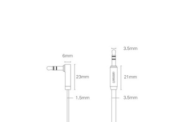 Ugreen Flat Audio Cable Aux minijack 3,5 мм угловой угол кабель 90 градусов 3M