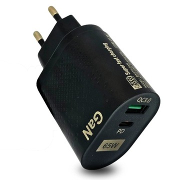 БЫСТРОЕ СЕТЕВОЕ ЗАРЯДНОЕ УСТРОЙСТВО GaN USB USB-C QC 65 Вт PD