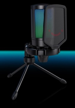 ЕМКОСТНЫЙ RGB-МИКРОФОН С USB-СВЕТОДИОДОМ ДЛЯ КОМПЬЮТЕРА