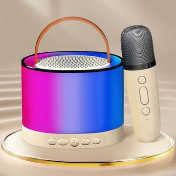 ZESTAW KARAOKE 2 MIKROFONY BEZPRZEWODOWY PRZENOŚNY GŁOŚNIK BLUETOOTH LED