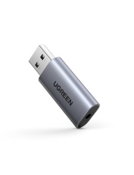 USB-аудиоадаптер на мини-джек 3,5 мм Ugreen CM383 — серый