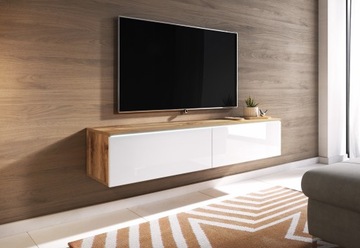 Szafka RTV Lowboard D 140cm WOTAN / BIAŁY POŁYSK