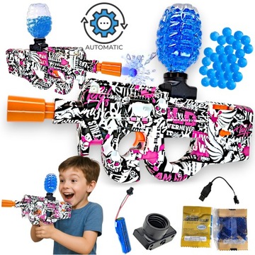 P90 KARABIN Graffiti AUTOMATYCZNY NA KULKI ŻELOWE WODNE ORBEEZ PISTOLET