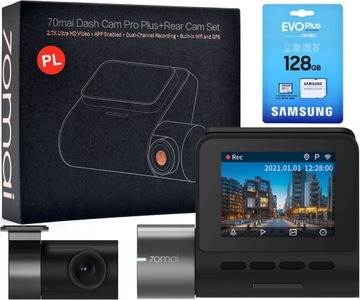 Kamera samochodowa 70mai PRO++ A500S+ tylna j.PL + karta pamięci 128GB