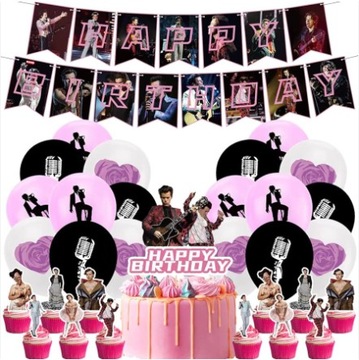 ZESTAW DEKORACJI NA URODZINY HAPPY BIRTHDAY HARRY STYLES