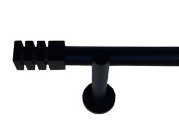 Karnisz Pojedynczy 19 19 MM, 140 cm: Nowoczesny Wygląd Czarny/Biały