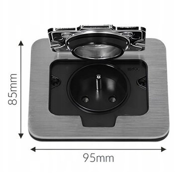 РОЗЕТКА СТАЛЬНАЯ С КРЫШКОЙ, ВОДОНЕПРОНИЦАЕМАЯ КВАДРАТНАЯ IP55