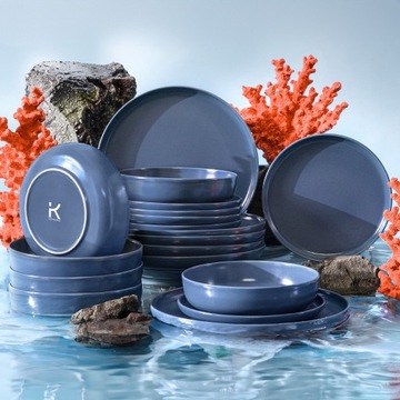 SERWIS TALERZY ZESTAW KOMPLET OBIADOWY 18 elementów VICTO KONSIMO