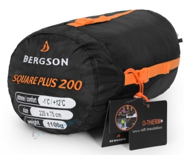 ФИРМЕННЫЙ СПАЛЬНЫЙ МЕШОК BERGSON SQUARE PLUS 2В1 ДЛЯ -ПЕРВЫХ!