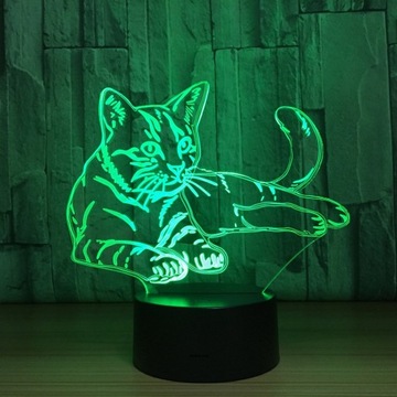 Кошачий ночник 3D светодиодный пульт дистанционного управления с гравировкой имени в подарок